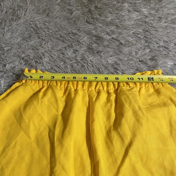 Ann Taylor Lagenlook Paperbag Waist Pants Womens Small Yellow Linen Minimalist - Picture 5 of 9